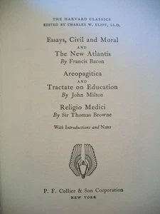The Harvard Classics Bacon Milton Browne (1969 Hardcover) - Bild 1 von 11