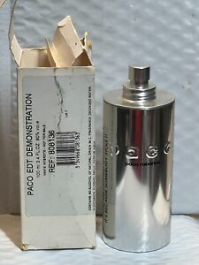 PACO BY PACO RABANNE FOR MEN - 3.4 OZ/100 ML EDT SPRAY  - NO CAP - VINTAGE