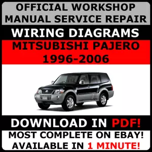 OFFICIAL WORKSHOP SERVICE Repair MANUAL MITSUBISHI PAJERO 1996-2006 +WIRING# - Picture 1 of 6