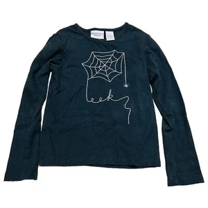 ⭐️ Sonoma Halloween Spider Black Long Sleeve Shirt Size 7 - Picture 1 of 5