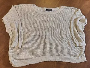 Lane Bryant Sweater Womens 2x Beige Gold glittery Ladies Pullover - Picture 1 of 8