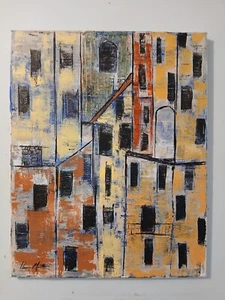 Original Abstract Acrylic Painting On Canvas "Euro Streets" - Picture 1 of 4
