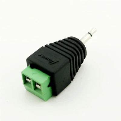 1x 2.5mm Mono Male To AV Screw Video AV Balun Screw Terminal Plug Adapter Nickel - Image 1 of 4