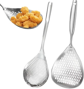 Skimmer Slotted Spoon, 2 Pack Stainless Steel Pasta Spider Strainer Skimmer Ladl - Picture 1 of 12
