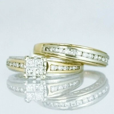 (I-6257-314A) Lady's 14k Duo gold Diamond Wedding set - Image 1 of 3