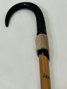 Vintage Switzerland Interlaken Walking Stick Cane w/ Hiking Spike Hoof Ice Pick - Picture 1 of 12
