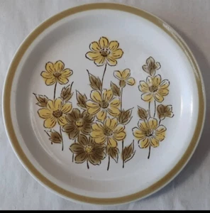 Vintage 3 Spring Bouquet Stoneware 6¼" Bread/Dessert Plates Hand Painted Japan - Picture 1 of 8