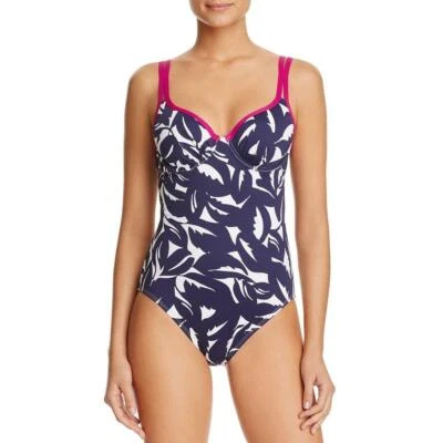 Tommy Bahama Graphic Jungle Underwire One Piece Swimsuit (Mare Navy, Small) - Image 1 of 2