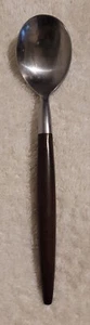 Cuchara de azúcar de acero inoxidable con mango de madera American Tempo 6,75" - Imagen 1 de 3