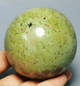 Amazing Green Opal Pattern Sphere Ball Reiki Gem Stone Madagascar - Picture 1 of 10