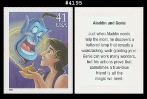 EE. UU. #4195 Estampillada sin montar o nunca montada El arte de Disney: Aladdin y el genio - Imagen 1 de 1