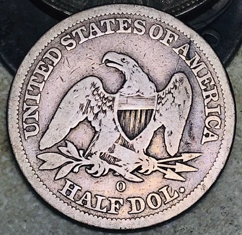 1847 O Seated Liberty Half Dollar 50C Ungraded 90% Silver US Coin CC17767 Cover