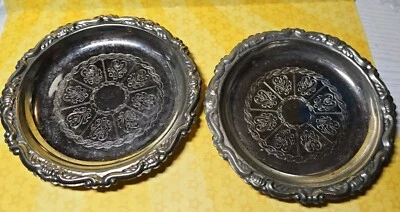 2 Silver Plated EP on Steel Coasters Trinket Dish Made in Italy TB53 - Image 1 of 4