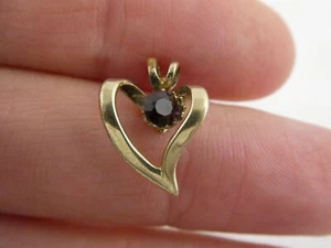 Danecraft Gilt Sterling Silver Garnet with Heart Pendant Charm 1 Gram Weight - Picture 1 of 12