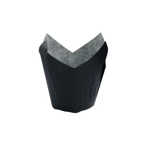 PacknWood 210CPST3N, 3-Oz Tulip Paper Baking Cups, Black 1200/?S - Picture 1 of 1