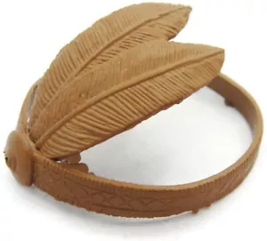 Diadema de plumas de plástico marrón vintage de las Indias Occidentales - Imagen 1 de 9