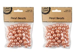 50g Pearl Beads Rose Gold Imitation Pearl Necklace Bracelet Jewellery 12mm - Picture 1 of 2
