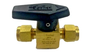 Parker 4Z-PR4-VT-B PR Series Rotary Plug Valve 1/4" Tube 3000 psi 4ZPR4VTB - Picture 1 of 3