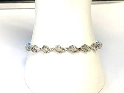 Brazalete Estate Oro Blanco 10K DIAMANTE GENUINO  Foto 1 de 4