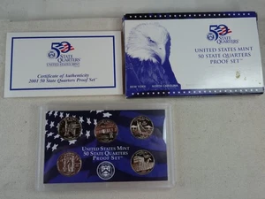2001-S US Mint Statehood Quarters Proof Set 5 Coins Box & COA OGP Cameo - Picture 1 of 5