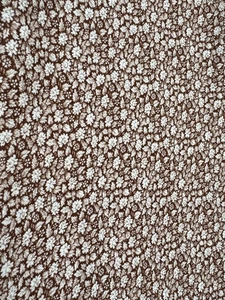 Vintage Marcus Bros. Brown & White Floral Print Cotton Quilting Fabric 29" x 44" - Picture 1 of 5