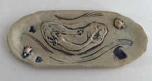 Handmade Mermaid Ceramic Platter – Ocean Shells Sea Turtle Studio Pottery - Picture 1 of 18