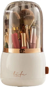 360° Rotating Dustproof Makeup Brush Holder, Luxury Cosmetic Storage Organize... - Picture 1 of 14