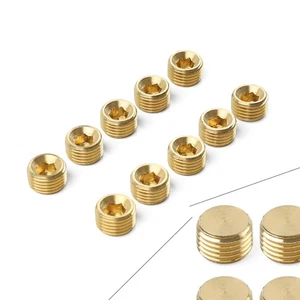 10x Messing-Rohrverschraubungen, Sechskant-Senkkopfstopfen, 1/4" G-Rohradapter - Bild 1 von 9