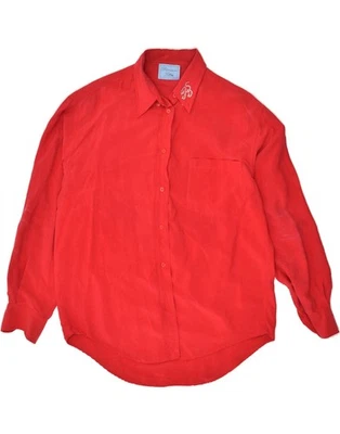 BLUMARINE Womens Loose Fit Longline Shirt IT 44 Medium Red AK16 - Image 1 of 4