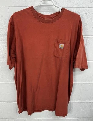Carhartt T-Shirt Men's Long Sleeve Pocket Logo Original Fit Chili K87 CHI / 3XLT - Image 1 of 4