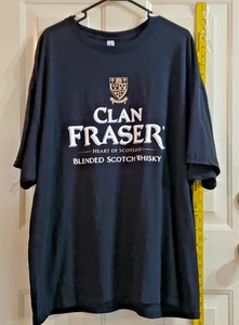T-shirt uomo 3XL Clan Fraser nera Gildan cotone pesante cuore di Scozia - Foto 1 di 7