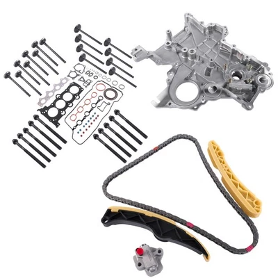 Timing Chain Kit Oil Pump Head Gasket Valve Set for Hyundai Veloster Kia Rio 1.6 - Image 1 of 4