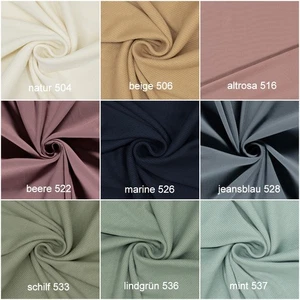 Jersey de algodón acanalado fino uni monocromático acanalado - Eco Tex (precio = 0,5 m) - Imagen 1 de 34