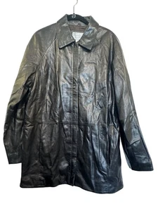 Worthington Genuine Lambskin Leather Jacket Women’s Medium Black Classic Coat - Picture 1 of 8