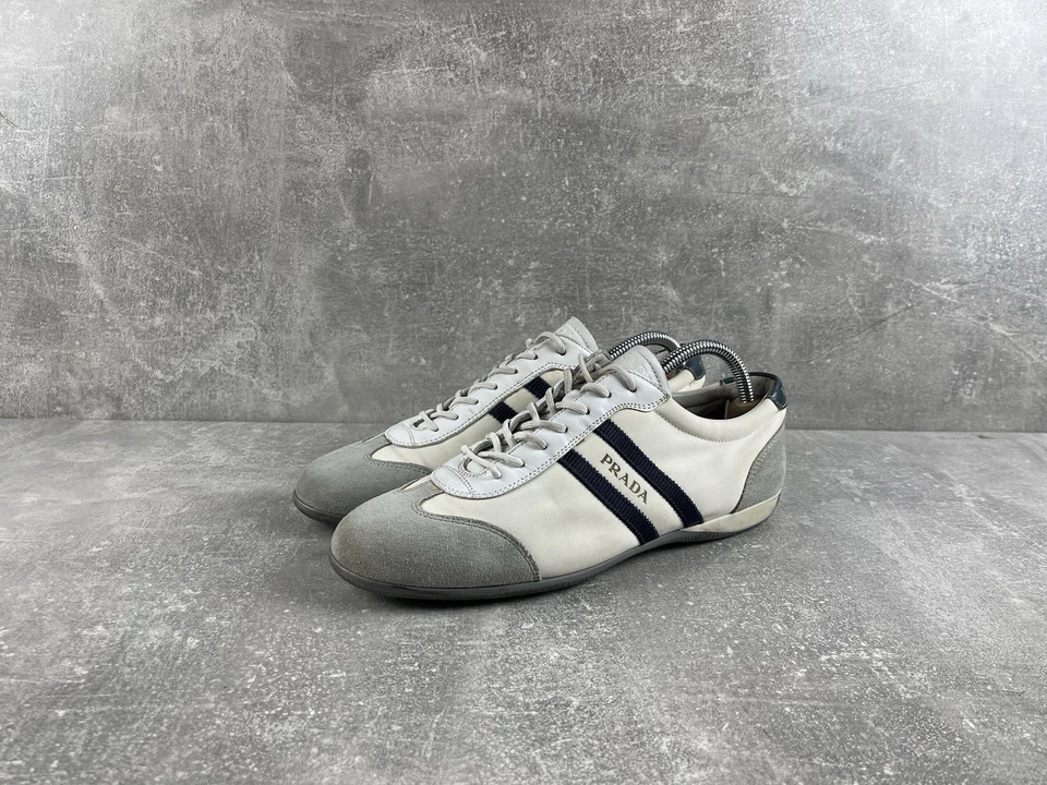 Vintage Prada Sport Linea Rossa Vintage White & Gray Sneakers Made in IT Sz 40 - Image 1 of 4