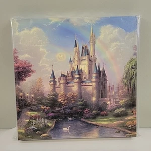 A New Day at the Cinderella Castle 14x14 Oil Painting Thomas Kinkade COA Print - Picture 1 of 9