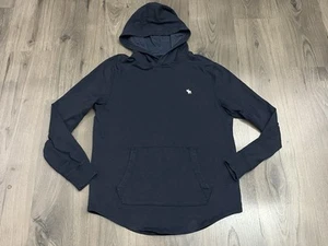 Abercrombie Fitch Sweatshirt Mens Small Blue Hoodie Hood Preppy - Picture 1 of 6