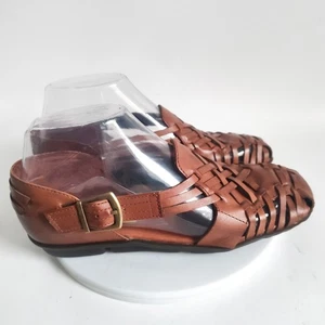 Aerosoles Sandalen Größe 6 geschlossene Zehe braun geflochten bequem Leder Huarache flache Schuhe - Bild 1 von 10