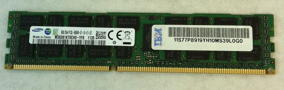 IBM 77P8919 8GB Memory RDIMM 1066MHz DDR3 ECC 31D2 8q - Image 1 of 2