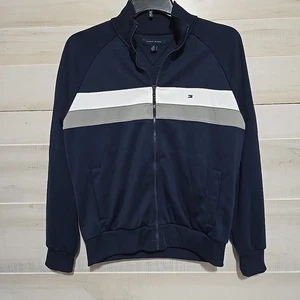 Tommy Hilfiger Trainingsjacke Herren S blau grau weiß Windbreaker Full Zip  - Bild 1 von 5