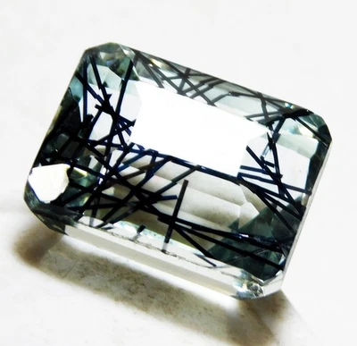 Piedra preciosa suelta corte esmeralda 40,00 quilates topacio blanco natural certificado R23 Foto 1 de 4