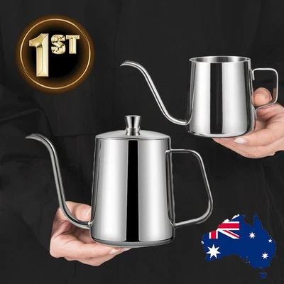 Gooseneck Pour Over Coffee Kettle 304 Stainless Steel 250ml 350ml 600ml Barista - image 1 of 4