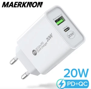 Maerknon PD 20W USB Charger Quick Charge QC 3.0 Fast Phone Wall Charger Adapter* - Imagen 1 de 5