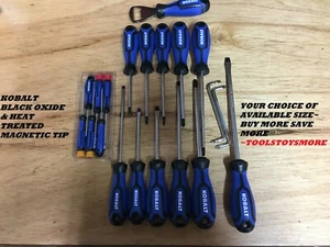 NEU KOBALT SCHRAUBENDREHER KREUZSCHLITZ SCHLITZ TORX SCHWARZ OXID MAGNETSPITZE AUSWAHL - Bild 1 von 22