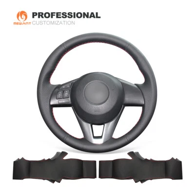 Genuine Leather Car Steering Wheel Cover for Mazda 2 CX-5 Mazda 3 Mazda 6 CX-3 - Image 1 of 4