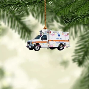 Ambulance Car tree hanging Christmas Ornament,Ambulance Car Xmas Ornament decor - Picture 1 of 4
