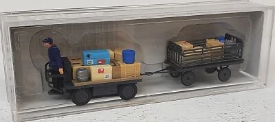 PREISER NUEVO #10256 HO Escala 1/87 Plataforma Ferroviaria Equipaje Eléctrico/Carrito de Equipaje Foto 1 de 4