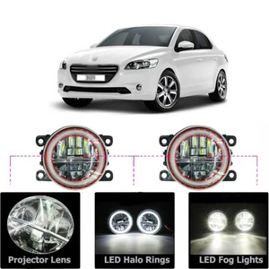LED Fog Light Kit Angel Eye Rings DRL Daytime Running Lamp Fit For Peugeot 301 - Bild 1 von 10