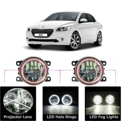Kit de luces antiniebla LED anillos ojo de ángel DRL lámpara de circulación diurna apta para Peugeot 301 Foto 1 de 4
