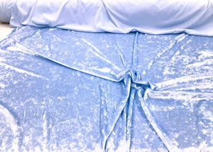 Stretch Velvet Spandex Fabric Apparel Ice Blue G102 - Picture 1 of 1